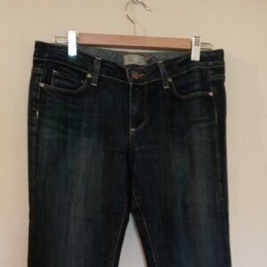 PAIGE PREMIUM DENIM Women's Laurel Canyon Boot Cut Distressed Dark Wash Jeans 30